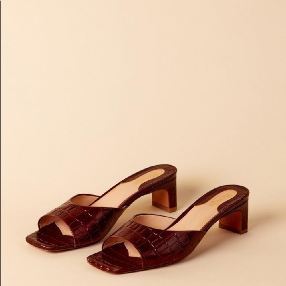 Rouje Arlette Mules Croco Brandy Leather Sz 39 US 8. Brand new with tags box bag